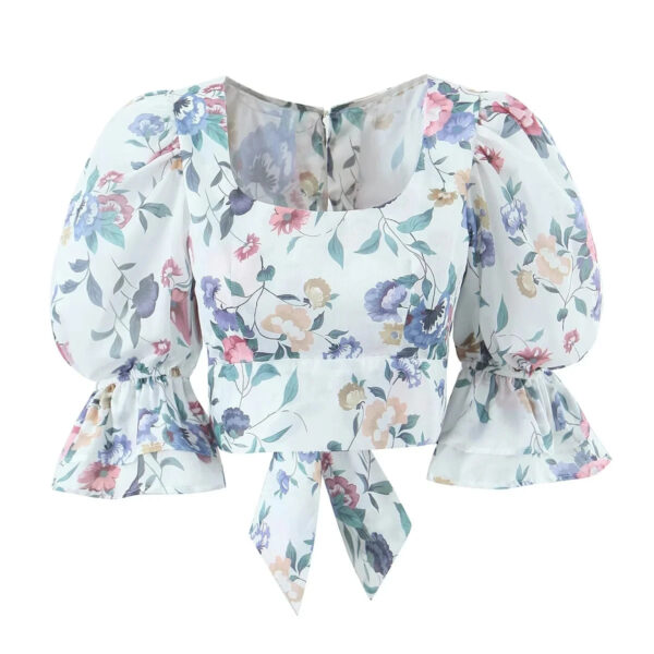 Spirit and Rebel Floral Square Neck Boho Blouse