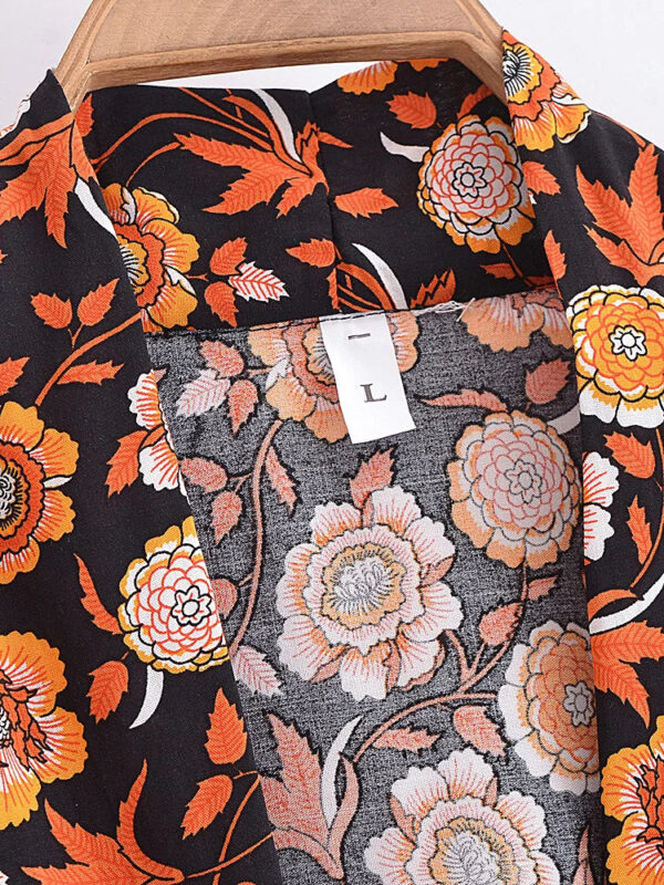 Amber Glow Floral Kimono Wrap