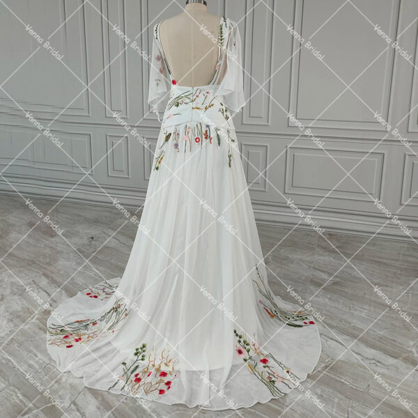 Enchanted Garden Floral Boho Wedding Dress