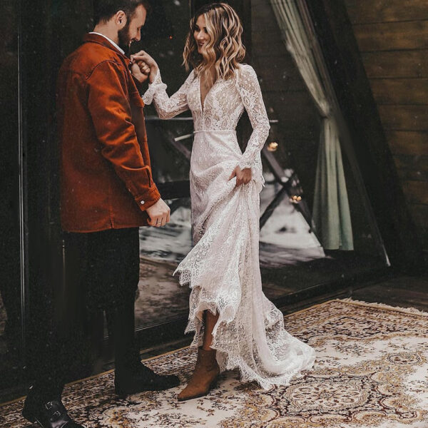 S553b7f7eb37e4bd7ad9c21ce310d90b5Z_6c4b7201-9ac1-4262-aca7-34a046b5c30a.jpg Elegant Boho Floral Lace V Neck Wedding Dress