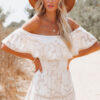 Summer Love Vintage Lace Hollow Out Bohemian Maxi Dress