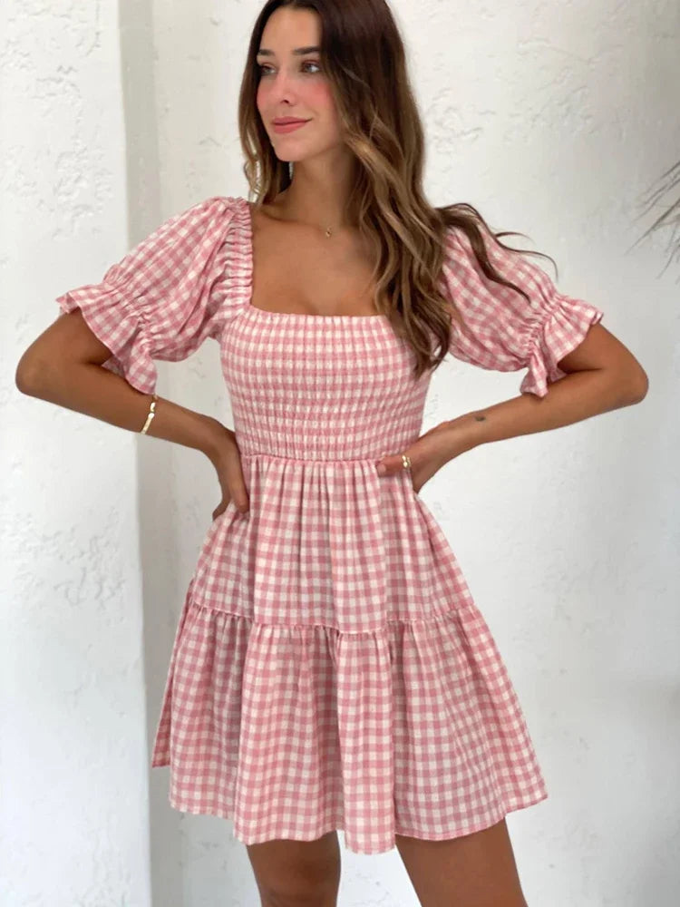 Wander free, Dream Big Gingham Dress