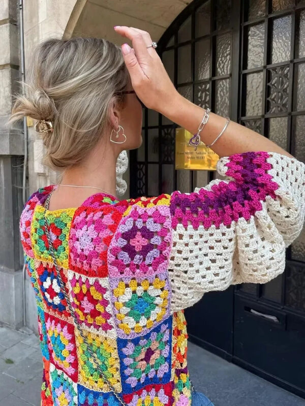 Bohemian Patchwork Dream – Handcrafted Crochet Cardigan