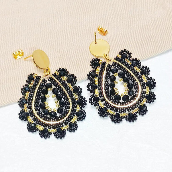S6eb412d0d4d5486294825dbad9026c26N-2.jpg Boho Earrings Wildflower Aura Teardrop Design Black – Spirit & Rebel
