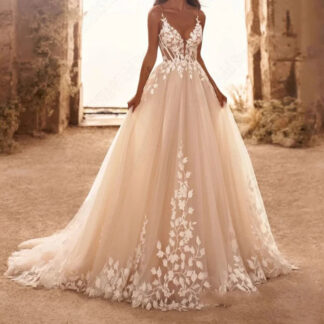 Fairytale Bloom A-Line Boho Wedding Dress