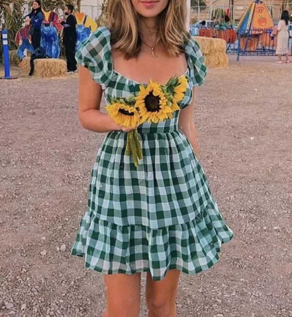S740d255a8e014b4588f828f8c272c1e9H.jpg Gingham Harmony Summer Dress