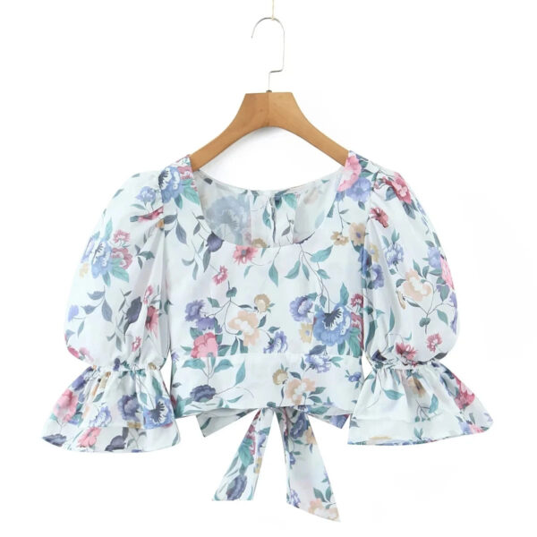 Spirit and Rebel Floral Square Neck Boho Blouse