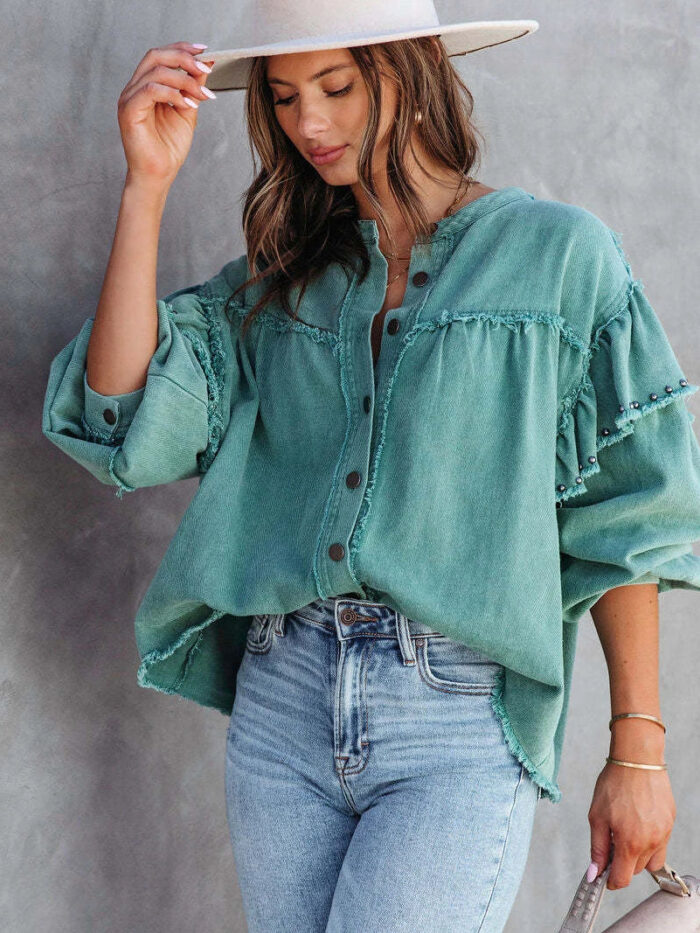 Desert Breeze Lantern Sleeve Shirt – Boho Casual Chic
