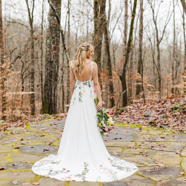 Enchanted Garden Floral Boho Wedding Dress