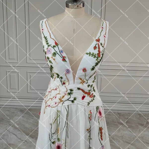 Enchanted Garden Floral Boho Wedding Dress