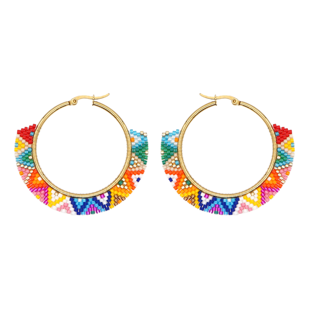 Boho Rainbow Hoop Earrings - Image 7