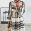 S815ca027ea99462d84d6a062894c055aE.jpg Wander Vista Bohemian Plus Size Geometric Pattern Dress with Flared Sleeves – Spirit & Rebel