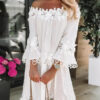 Amelia Casual White Lace Boho Dress