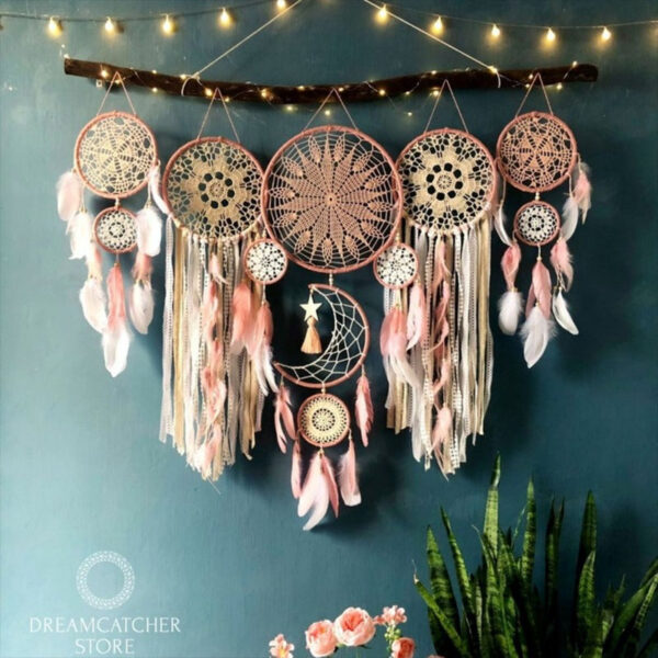 S8ca487efd27f4e53a83509ee96f939e11.jpg Mystic Weaves Dreamcatcher Set 5 pcs with Star Accents