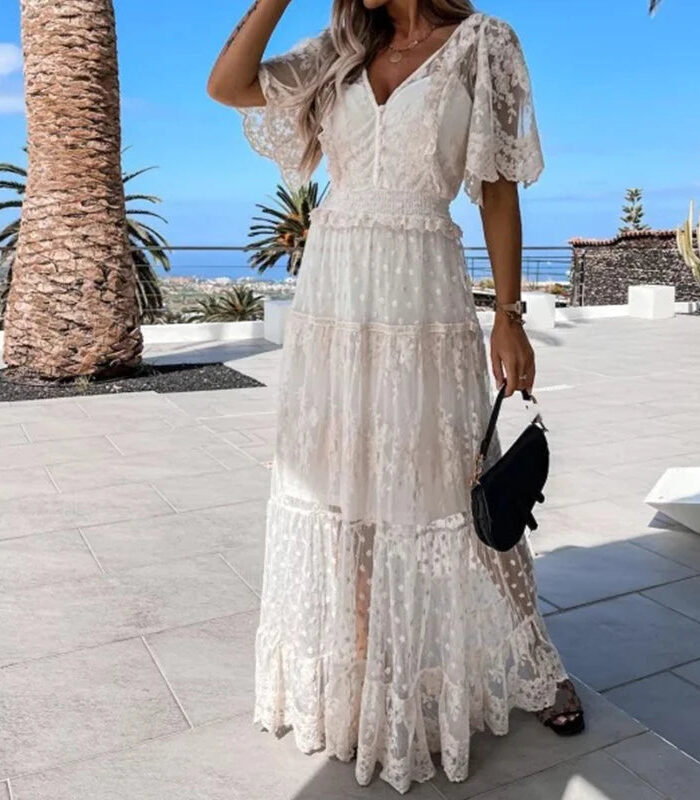 Embroidered Dream Lace Maxi Dress