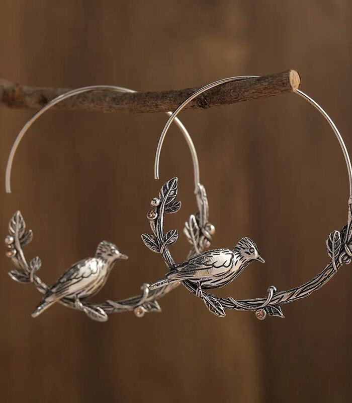 S9550bd4f18e84af08ab028dd9b6a8c0eP.jpg Mystic Raven Vintage Crow Hoop Boho Earrings
