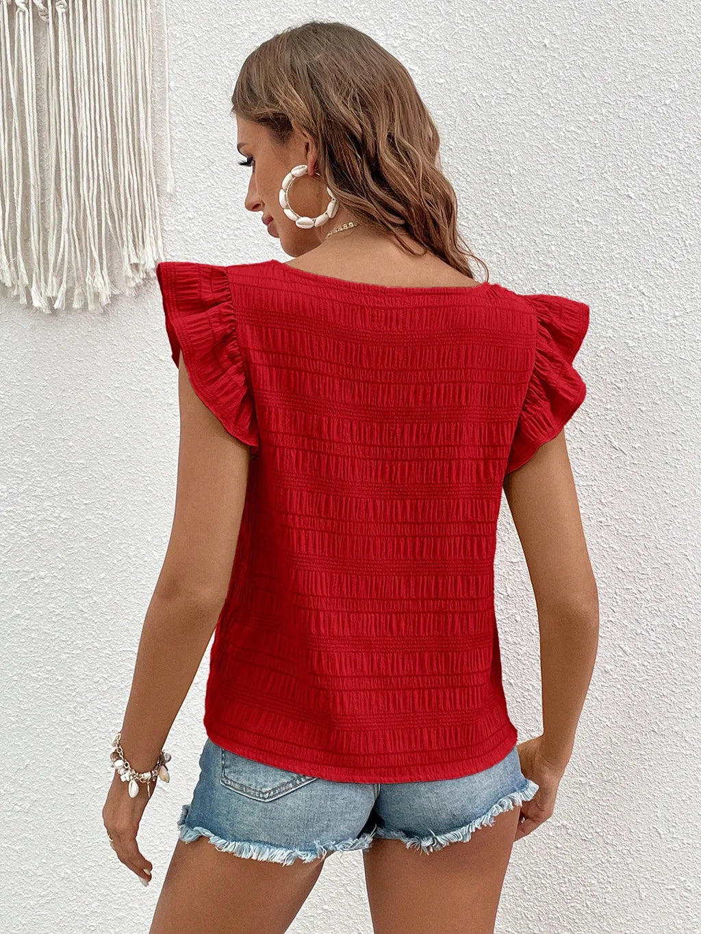 Wanderlust Spirit Square Neck Boho Blouse - Image 3