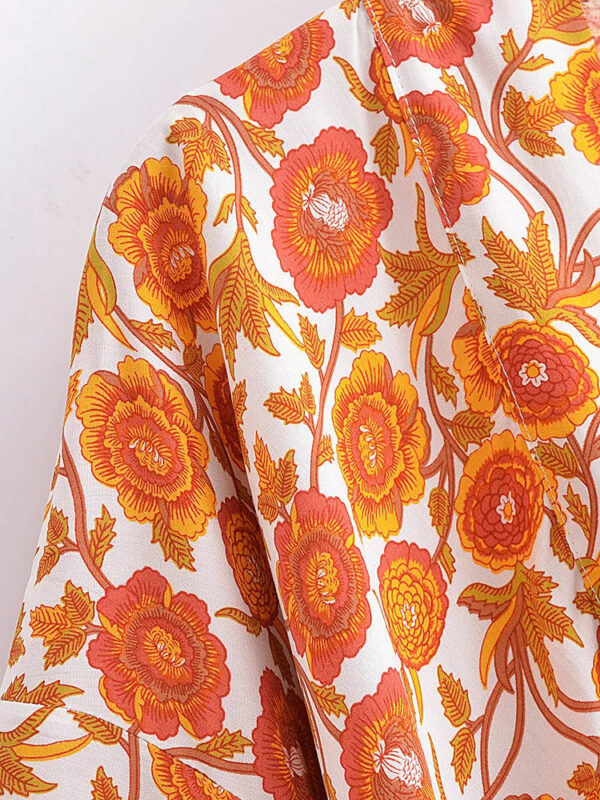 Amber Glow Floral Kimono Wrap