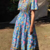 Bohemian Maxi Dress with Vibrant Floral Print and Flowing Silhouette