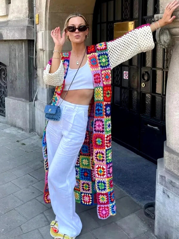Bohemian Patchwork Dream – Handcrafted Crochet Cardigan