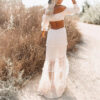 Heavenly White Lace Waist Cut Out Boho Dress