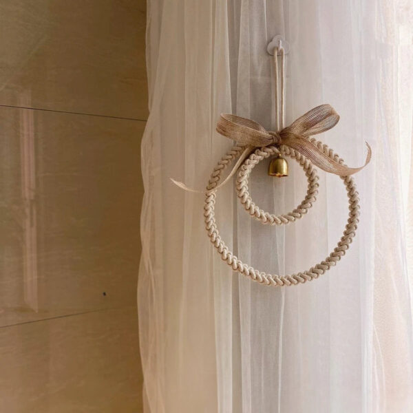 Sa6ce1eb8755848b997761f8d1efb3e32L.jpg Rustic Harmony Bell Bohemian Wall Decor with Braided Pattern