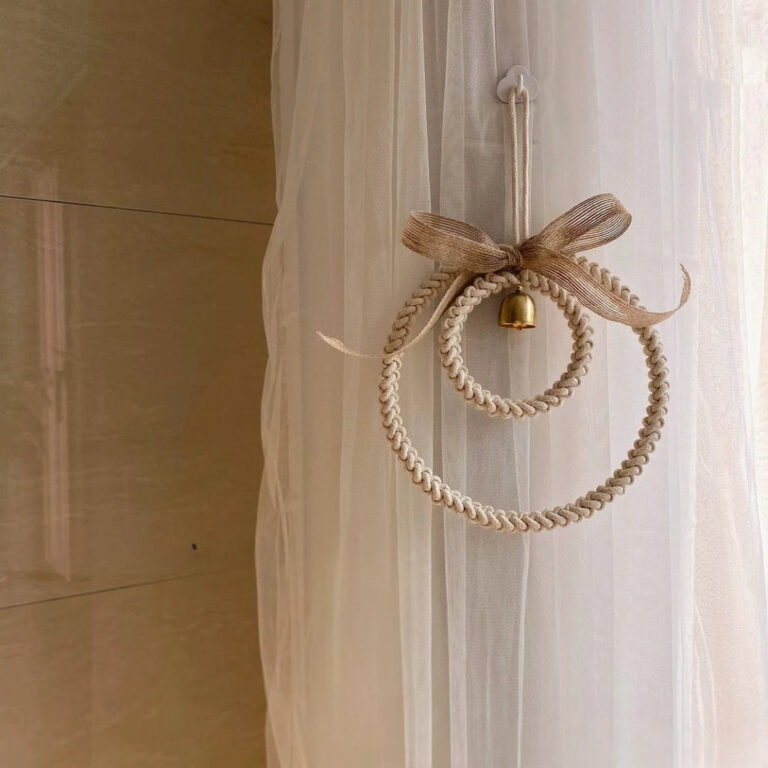 Rustic Harmony Bell Bohemian Wall Decor with Braided Pattern