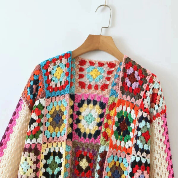 Bohemian Patchwork Dream – Handcrafted Crochet Cardigan