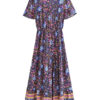 Bohemian Maxi Dress with Vibrant Floral Print and Flowing Silhouette