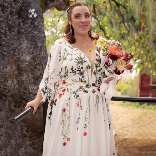 Enchanted Garden Floral Boho Wedding Dress
