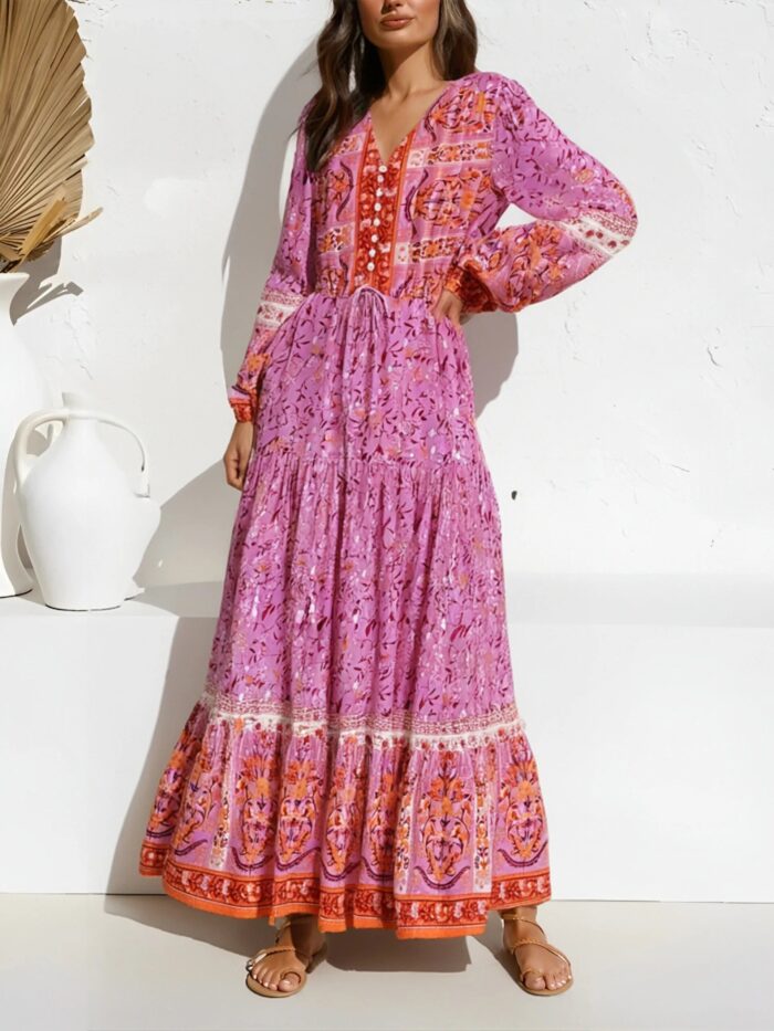 For Every Spirit Lantern Sleeve Maxi Dress