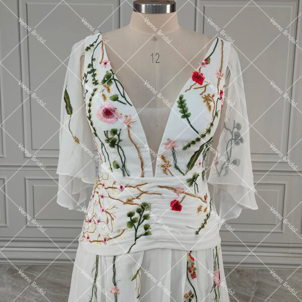 Enchanted Garden Floral Boho Wedding Dress