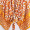 Amber Glow Floral Kimono Wrap