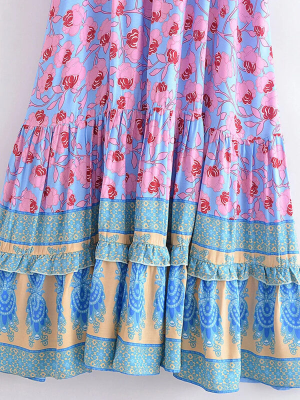 Sbc2e3ec0659a496f8ecffcb3f6068771g.jpg Wildflower Dance Floral Maxi Dress with Drawstring and Tiered Hem Multicolor – Spirit & Rebel