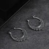 Sbf098e5ec40e4195aff25cc961d340f9J-1.jpg Gypsy Spiral Silver Boho Hoop Earrings with Ornamental Charms