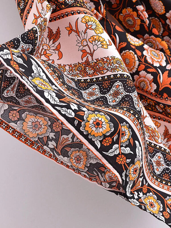 Amber Glow Floral Kimono Wrap