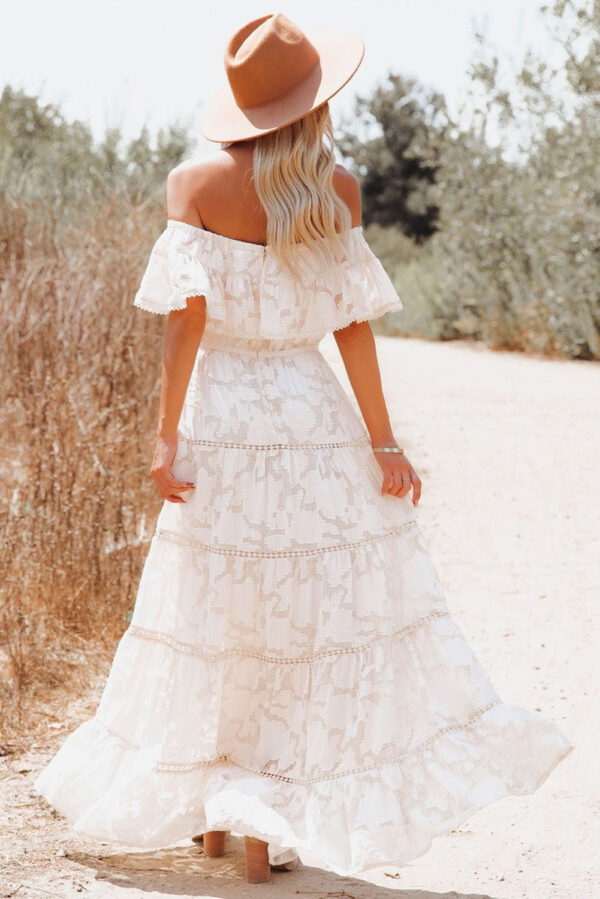 Summer Love Vintage Lace Hollow Out Bohemian Maxi Dress