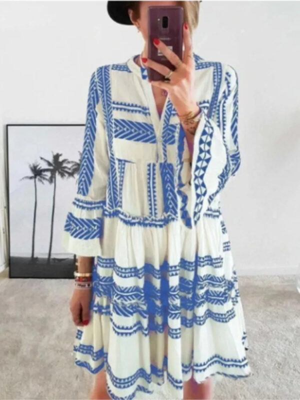 Sc8f37bd9df7849ab9ac62ba70488c815y.jpg Wander Vista Bohemian Plus Size Geometric Pattern Dress with Flared Sleeves – Spirit & Rebel