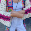 Bohemian Patchwork Dream – Handcrafted Crochet Cardigan