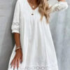 Amelia Casual White Lace Boho Dress