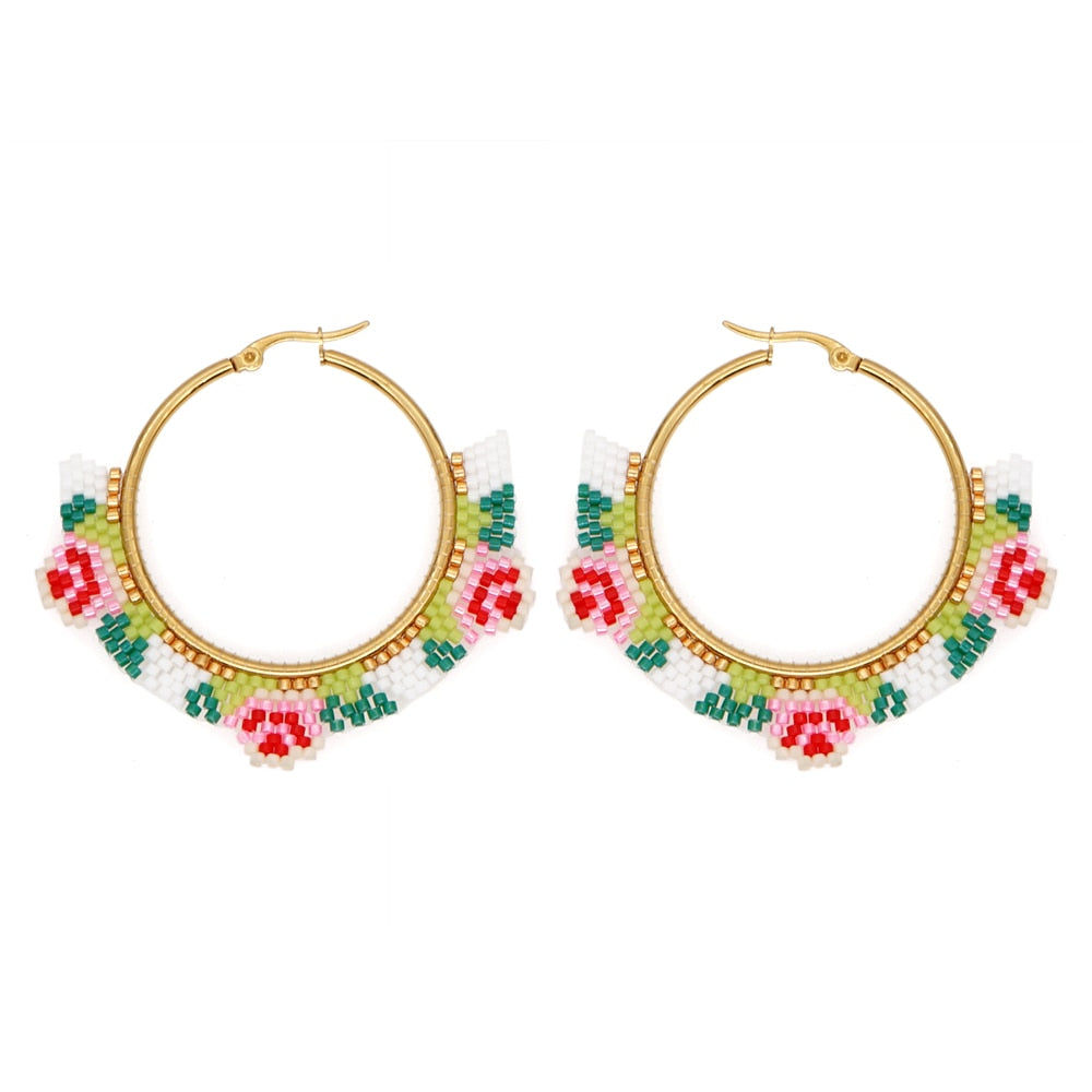 Boho Rainbow Hoop Earrings - Image 14
