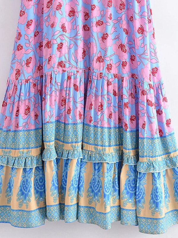 Sdf505305b519458d8be4cdebc0410d34g.jpg Wildflower Dance Floral Maxi Dress with Drawstring and Tiered Hem Multicolor – Spirit & Rebel