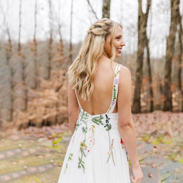 Enchanted Garden Floral Boho Wedding Dress