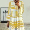 Se0ed18a257ec4230b6f2e59577ea08d5a.jpg Wander Vista Bohemian Plus Size Geometric Pattern Dress with Flared Sleeves – Spirit & Rebel