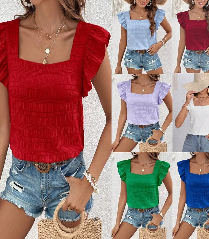 Wanderlust Spirit Square Neck Boho Blouse
