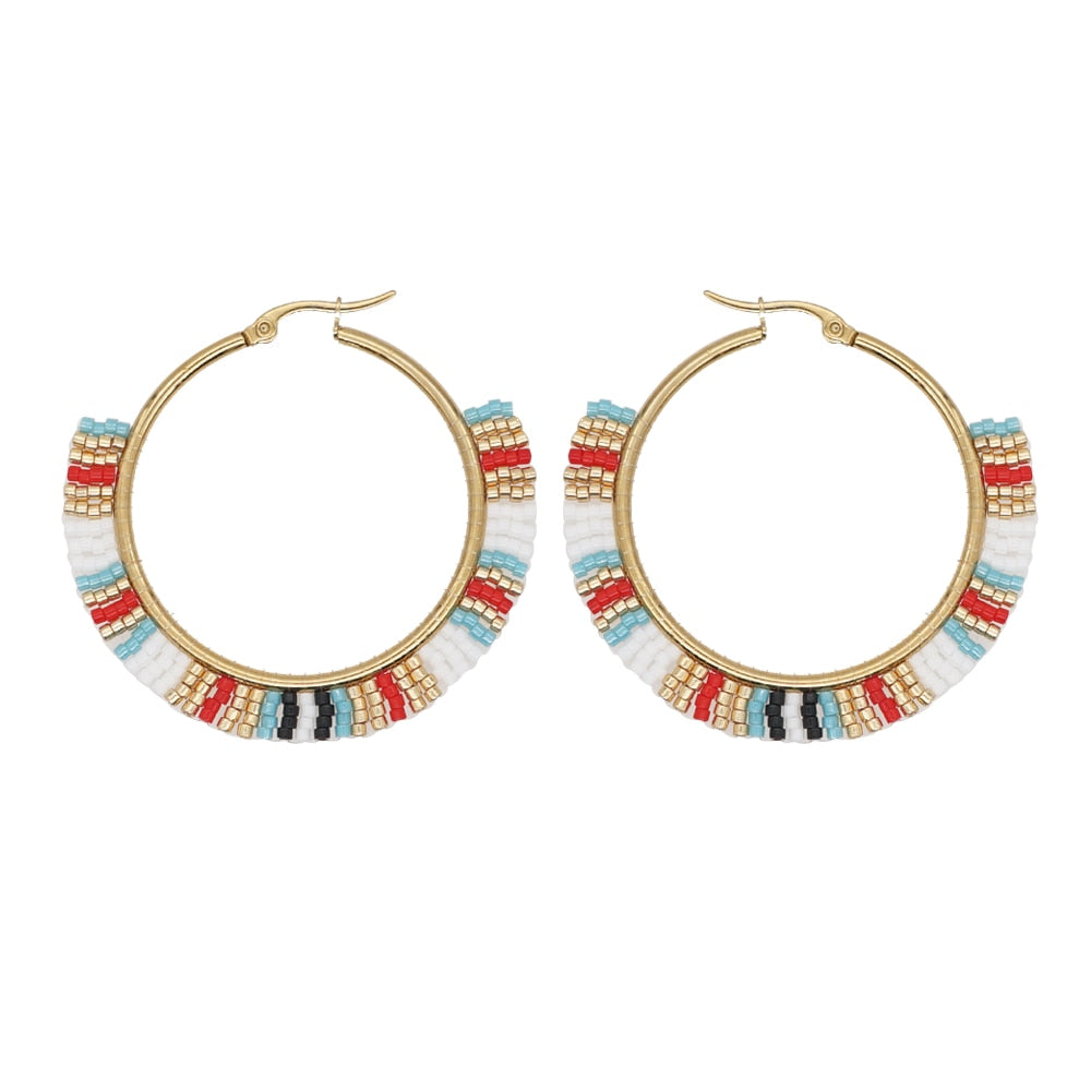 Boho Rainbow Hoop Earrings - Image 20