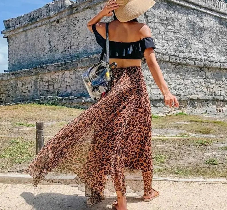 Spirit and Rebel Boho Leopard Maxi Skirt - Image 6