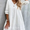 Amelia Casual White Lace Boho Dress