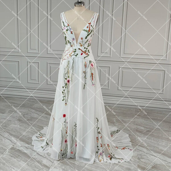 Enchanted Garden Floral Boho Wedding Dress