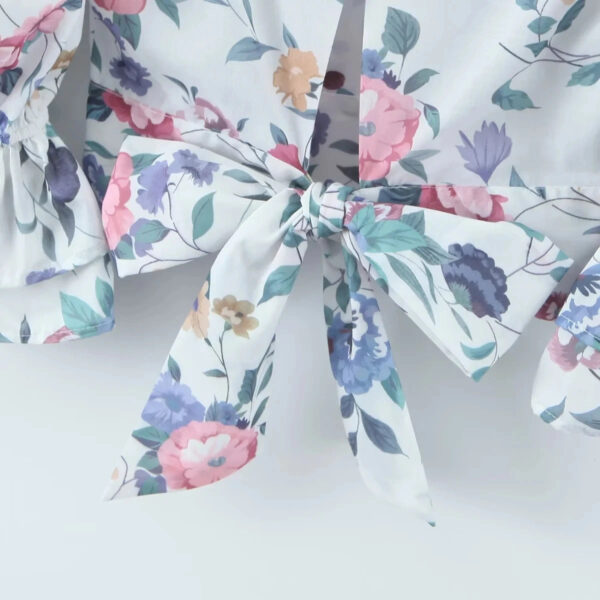 Spirit and Rebel Floral Square Neck Boho Blouse